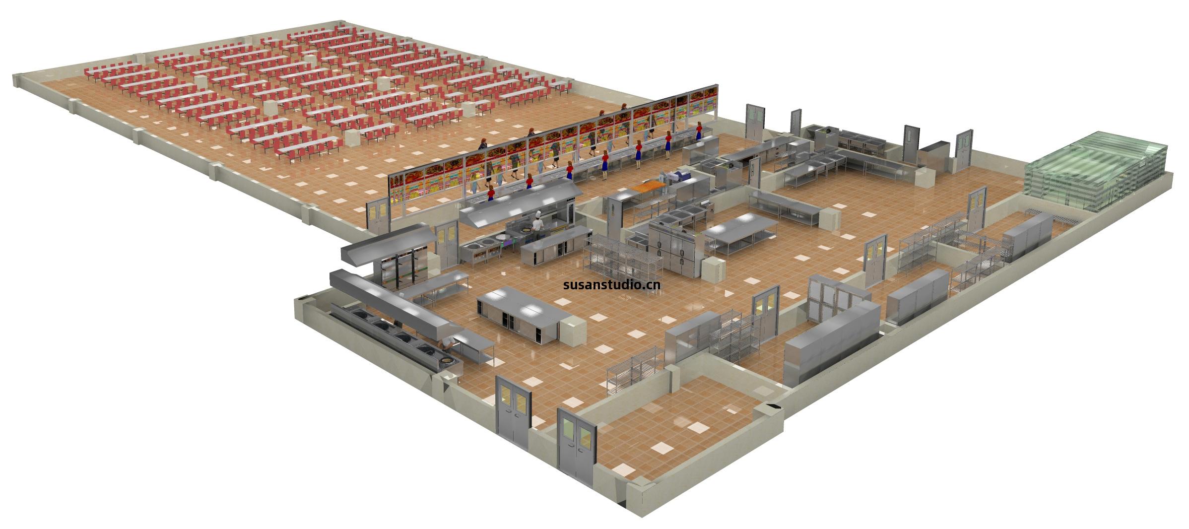 學校食(shi)堂(tang)廚房(fang)設(she)計方案3