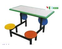 四(si)人(ren)圓(yuan)凳連體桌椅